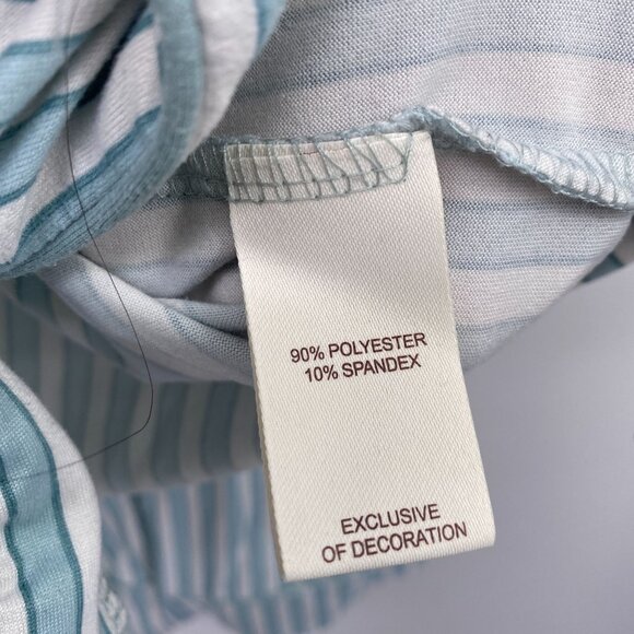 Laura Ashley pajama set size large Short sleeve soft striped blue white comforta - Picture 3 of 10